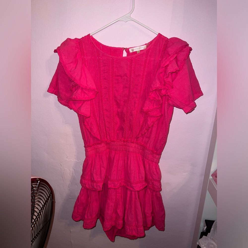 LOVESHACKFANCY PINK NATASHA MINI DRESS